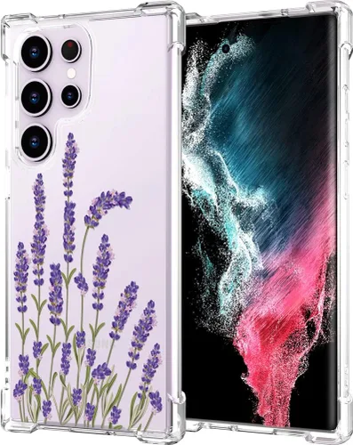 Miniatura 33 de Hungo Funda compatible con Samsung Galaxy S23 con diseño floral y bonito diseño transparente, femenino para mujeres y niñas, con hermoso clavel