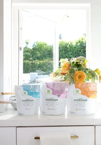 Miniatura 8 de Grab Green Cápsulas de detergente automático para lavavajillas, 132 unidades, aroma a hierba de limón mandarina, a base de plantas y minerales