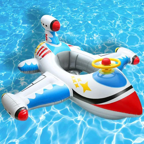 Flotador inflable de piscina para bebé, barco flotante con cuerno de volante para niños pequeños de 1 a 4 años de edad para niños y niñas, inflable