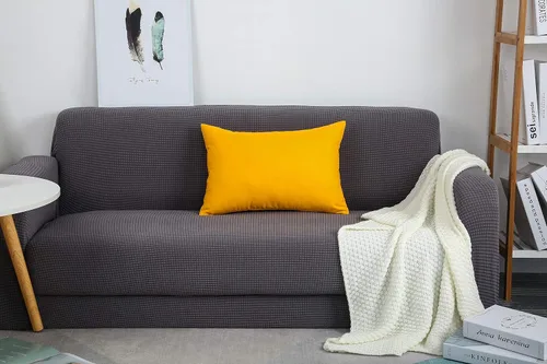Miniatura 6 de TangDepot Fundas de cojín/almohada decorativas sólidas hechas a mano de lona 100% algodón, (12"x18", amarillo dorado)