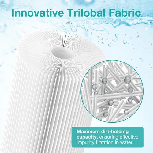 Miniatura 3 de SimPure Filtro de agua de sedimento plisado de 10 x 4.5 pulgadas, cartucho de filtro de agua de 20 micrones para toda la casa para agua de pozo