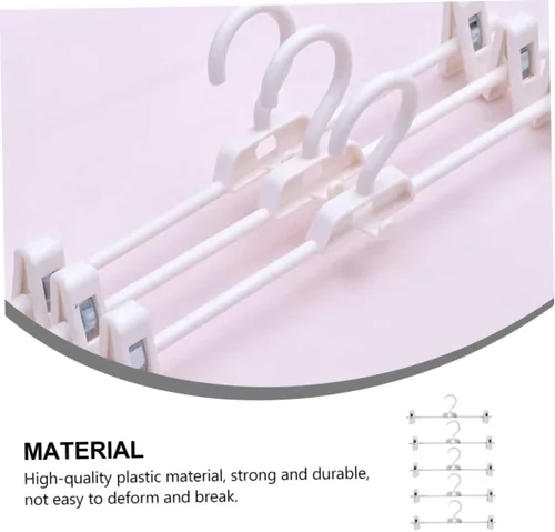 Miniatura 2 de CHILDWEET 5 piezas ajustables de plástico para pantalones de secado con clip para ahorrar espacio para pantalones, pantalones y faldas, versátil