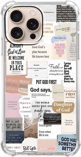 Miniatura 44 de Funda para Celular con Versículos de la Biblia, Colocación de Citas Cristianas de Jesús, Diseño Collage, Funda Protectora Suave de TPU de Moda