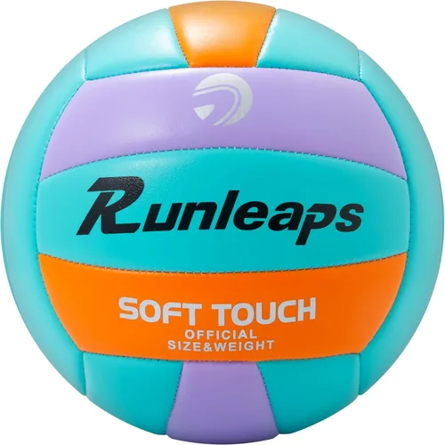 Miniatura 12 de Runleaps Pelota de voleibol de playa, tamaño oficial 5, suave, impermeable, para deportes de arena, pelota de poliuretano para interiores