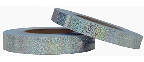 Cinta holográfica de lentejuelas - plata (3/4 pulgadas x 150 pies) por Hoopologie