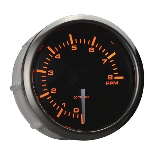 Miniatura 4 de MOTOR METER RACING Serie MGS - Taquímetro electrónico universal de 8000 RPM - 2-1/16" 52mm con retroiluminación LED blanca y ámbar - Esfera negra