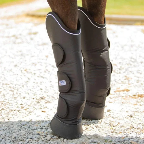 Miniatura 6 de Dura-Tech Botas de envío de caballos con forro polar Tamaño grande Color negro Cobertura completa de las piernas, resistente 600D Ripstop