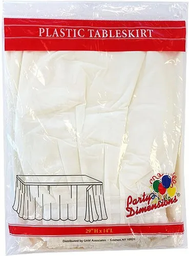 Miniatura 9 de Party Dimensions Falda de mesa de plástico, 29 pulgadas por 14 pies, rosa claro, 1 paquete