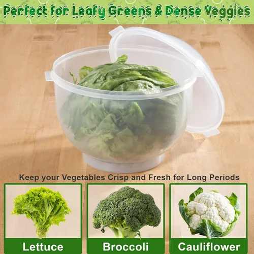 Miniatura 4 de Home-X Lechuga Keeper – Conservador de lechuga sin BPA para refrigerador para mantener ensaladas y verduras frescas – 7 x 8 pulgadas lechuga más
