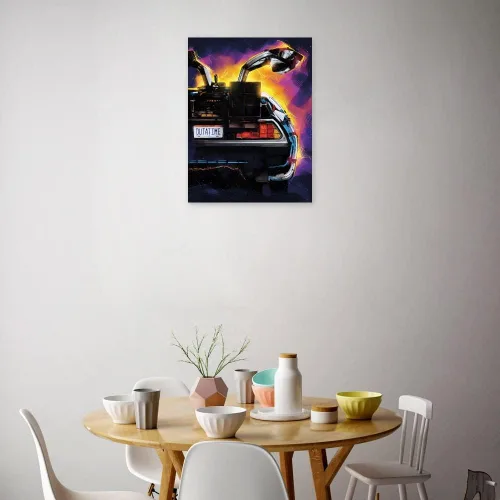 Miniatura 4 de Fine Art Canvas Lienzo BTTF Delorean de la artista Nikita Abkumov para sala de estar, dormitorio, baño, cocina, oficina, bar, comedor y habitación