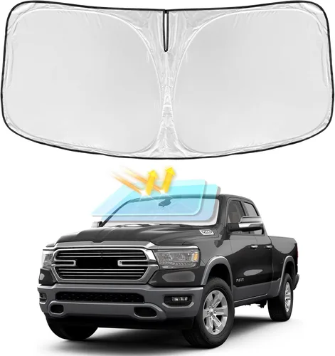 Miniatura 89 de para Dodge RAM 1500 2019-2024 2025 2026 Parasol Parasol para Parabrisas Cubierta - 4 Capas Parasol para Ventana Delantera para RAM1500 2Puertas