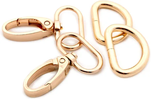 Juego de 10 cierres de pinza de langosta con anillo ovalado, ganchos giratorios para correa, bolsa, bolsa, patio, manualidades (dorado, 1 pulgada)