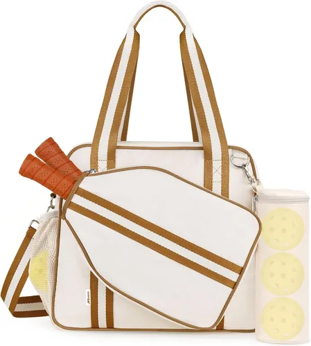 Miniatura 10 de Bolsa para Pickleball para Hombres y Mujeres con Bolsillo para Cubierta de Remo, Bolsa Externa para Bolas y Correa de Hombro Ajustable con Gancho