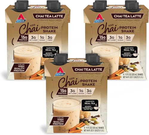 Miniatura 5 de Atkins Café au Lait - Batido de proteína de café helado, 0.55 onzas de proteína, bajo glucémico, 0.11 onzas de carbohidratos netos, 0.04 oz