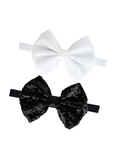 Miniatura 4 de Baby Christmas Sequins Headband Red Green Glitter Bow Hair Band BHC03 (verde)