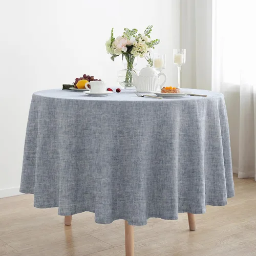 Miniatura 30 de Linen World - Mantel de lino de otoño de 55 x 55 pulgadas, mantel rectangular lavable de lino francés para comedor, al aire libre, bodas
