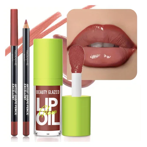 Miniatura 19 de Juego de 2 unidades de brillo de labios y delineador de labios, efecto enriquecedor de labios para labios con volumen, labios de aspecto más