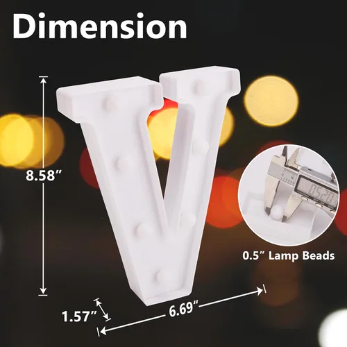 Miniatura 2 de Letrero LED de marquesina, letras iluminadas del alfabeto, letras LED que funcionan con pilas, para luz nocturna, bodas, cumpleaños, fiestas
