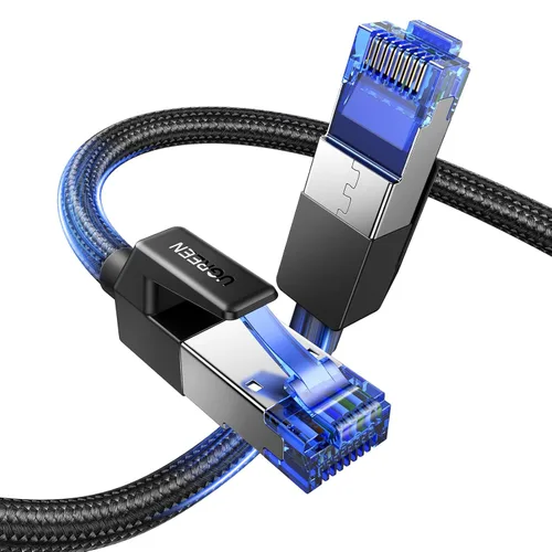Miniatura 9 de UGREEN Cable Ethernet Cat 8 de 6 pies, cable de red trenzado de alta velocidad de 40 Gbps 2000 Mhz Cat8 RJ45 blindado para interiores Heavy Duty