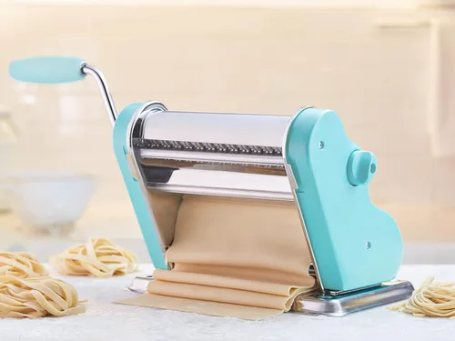 Miniatura 3 de PASTALINDA Máquina para hacer pasta Classic 200, rodillos de 7.9 in de ancho, 9 posiciones de grosor, 2 posiciones de corte, acero inoxidable