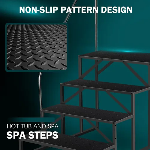 Miniatura 3 de Escalones de bañera de hidromasaje con pasamanos, accesorios inflables para bañera de hidromasaje para adultos, accesorios de bañera para spa