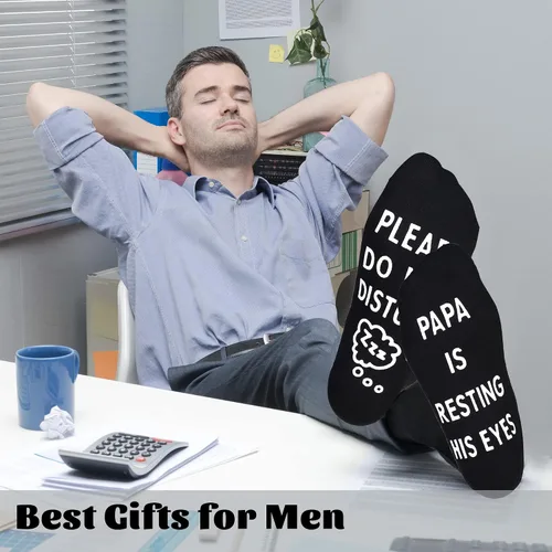 Miniatura 2 de ZXGXLAW Regalos de cumpleaños para papá, hombres, marido, abuelo, mujeres, idea para el día del padre, Navidad, no estoy durmiendo, calcetines