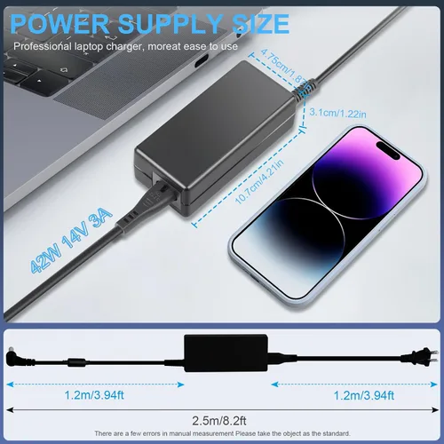 Miniatura 2 de Futurebatt Fuente de alimentación del adaptador de 14V AC/DC para Samsung LTM1555B LTM1555X LTM1755X LTM1775W LCD Monitor +cable de alimentación