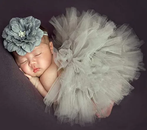 Miniatura 2 de Accesorios de fotografía para bebé niño y niña, trajes para sesión de fotos recién nacidos, encantador, vestido tutú, diadema de flores
