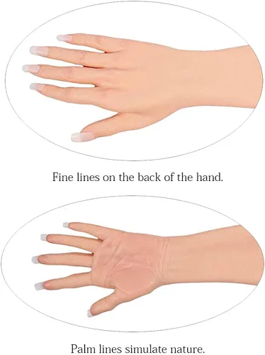 Miniatura 4 de U-CHARMMORE Maniquí de mano de silicona artificial para mujer, 1 par para cosplay