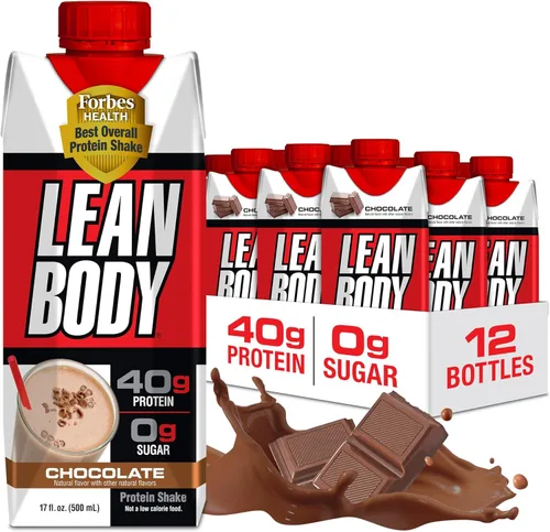 Miniatura 7 de Lean Body Batido de proteínas listo para beber, 40g de proteína, mezcla de suero, 0 azúcar, sin gluten, 22 vitaminas y minerales
