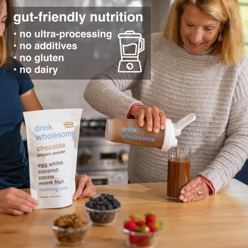 Miniatura 2 de drink wholesome Proteína en Polvo de Clara de Huevo con Chocolate Para Estómagos Sensibles Amigable con el Intestino Sin Aditivos y Sin