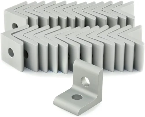 8020, 4119, 10 Series Aluminio Soporte de esquina interior de 2 agujeros Soporte de ángulo de 90 grados para extrusiones extruidas con ranura en T