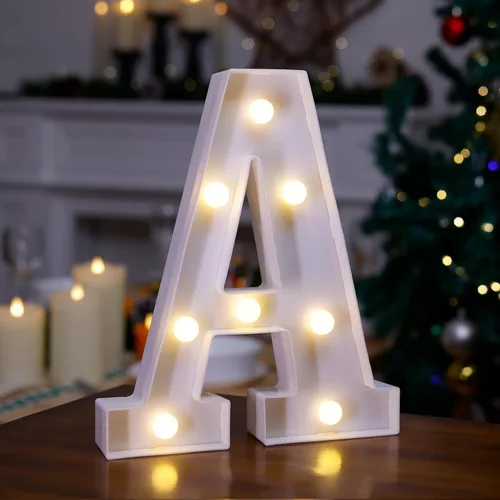 Miniatura 9 de Letrero LED de Marquesina con Letras Iluminadas, Letrero del Alfabeto Iluminado, Luces LED de Letras con Batería para Luz Nocturna, Boda