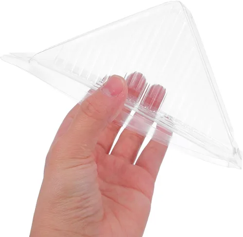 Miniatura 9 de Cabilock Caja de sándwich triangular de 5.90 x 3.34 x 3.14 pulgadas, recipiente de plástico transparente con tapa transparente para sándwiches
