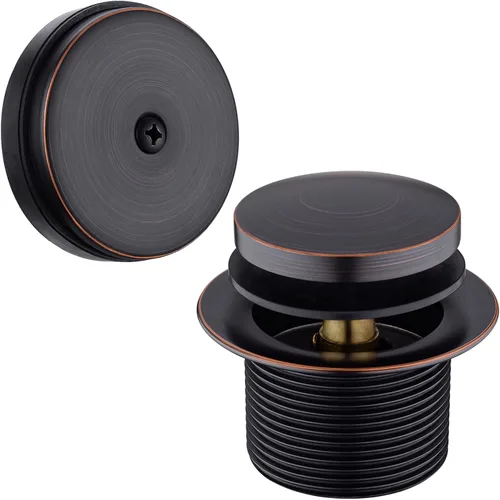 Miniatura 10 de BESTILL Kit de conversión de desagüe de bañera con punta de punta con placa frontal de desbordamiento, oro cepillado