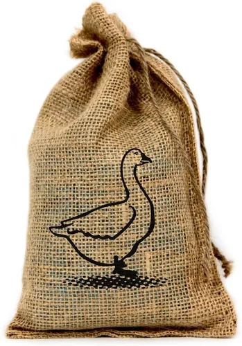 Miniatura 3 de Pollo, bolsa de arpillera personalizada de 6 x 10 pulgadas con cordón - Juego de 10