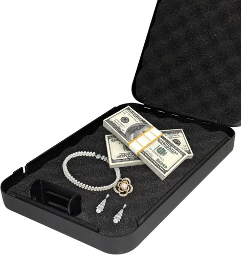 Miniatura 5 de Pistola, caja fuerte portátil de viaje para armas de fuego, caja fuerte para pistola, caja fuerte para armas de fuego en el automóvil con cerradura