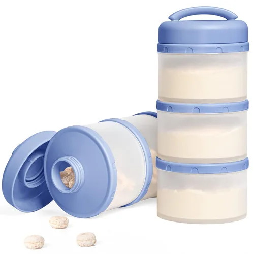 Miniatura 16 de Dispensador de fórmula apilable Termichy, contenedor portátil de leche en polvo, 2 paquetes, gris cálido