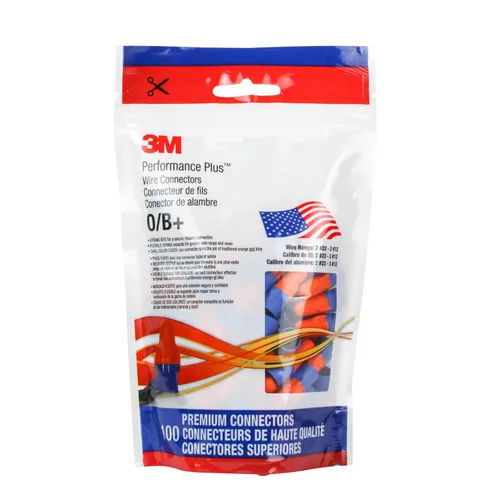 Miniatura 7 de 3M Conectores de cable Performance Plus O/B+, ELEC-O/B+-30, conectores naranja/azul, rango de cable: 2 # 22-3 #12, bolsa de 30