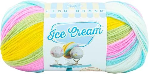 Miniatura 21 de Lion Brand Yarn, Hilo para Bebé Ice Cream para tejer, ganchillo y manualidades, Baseball Nut, 1 paquete, fibra acrílica colorida de peso DK
