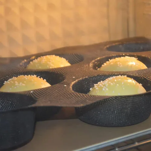 Miniatura 6 de Masteymoh Molde de malla de silicona para hamburguesas, molde de bollo de 20 cavidades con agujeros para bollos sin gluten