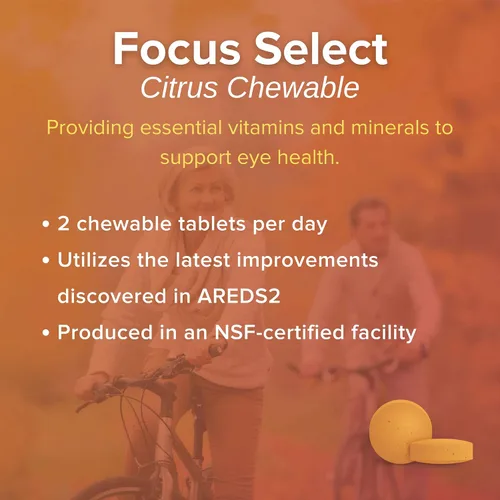 Miniatura 4 de Focus Select AREDS2 - Suplemento masticable de vitaminas y minerales para ojos (180 unidades, suministro para 90 días) Masticable para ojos