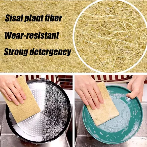 Miniatura 3 de Almohadillas naturales para fregar, paquete de 10 unidades - Estropajo de sisal antiarañazos, almohadillas de limpieza de sisal, de fibra de coco