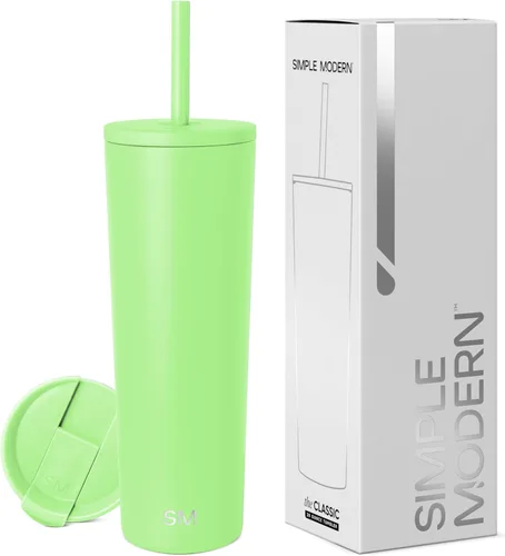 Miniatura 87 de Simple Modern- Vaso con aislamiento, c/tapa y pajilla Taza de viaje Botella de agua de ac. inox. reutilizable Unisex Colecc. Classic 24 oz