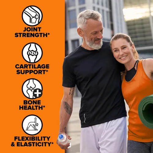 Miniatura 4 de Labrada Elastijoint - Polvo de soporte para articulaciones, mezcla de bebida todo en uno con glucosamina condroitina, MSM y colágeno, naranja, 30