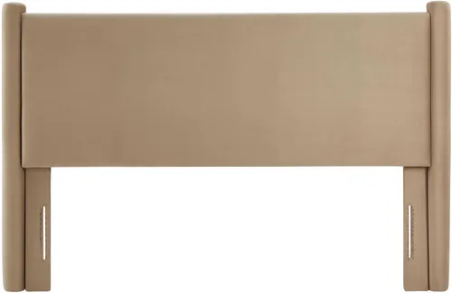 Miniatura 6 de Modway Rael Queen - Cabecera tapizada con pilares en color gris pardo - Cabecera de terciopelo resistente a las manchas para camas tamaño Queen Topo