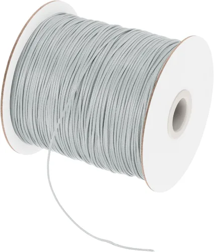 Miniatura 156 de MECCANIXITY Cordón encerado de poliéster encerado de 0.020 in, cuerda de cera de 175 yardas para hacer pulseras, collares, cuentas, joyería y Negro