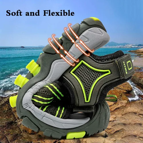 Miniatura 6 de JMFCHI FASHION Sandalias deportivas para niños, sandalias para exteriores, senderismo, atléticas, puntera cerrada, sandalias de playa para niñas