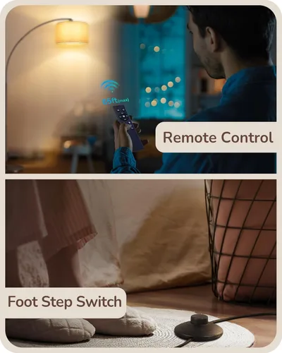 Miniatura 8 de EDISHINE Lámpara de pie regulable moderna de mediados de siglo con control remoto, lámpara de pie alta con arco y pantalla de tambor ajustable