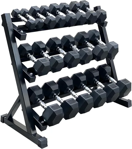 350/450/550 lbs Hex Weight Dumbbells Sets with Rack Rubber Encased Dumbbell Free Weights Set for Home Gym Weight Rack with Dumbbells Set